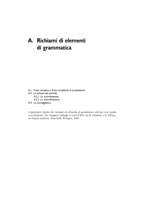 A. Richiami di elementi di grammatica