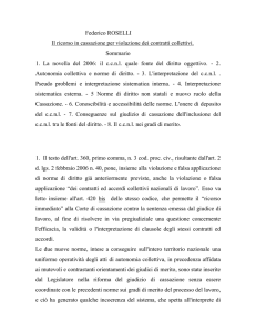 Federico ROSELLI Il ricorso in cassazione per violazione dei