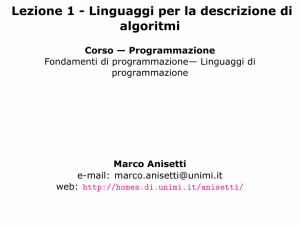 Linguaggi per la descrizione di algoritmi