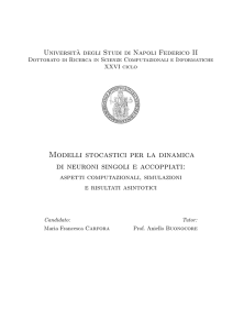 Modelli stocastici per la dinamica di neuroni singoli e accoppiati: