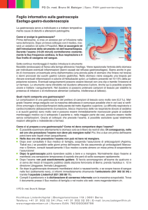Foglio informativo sulla gastroscopia Esofago-gastro