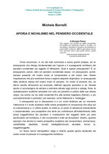 aporia e nichilismo nel pensiero occidentale