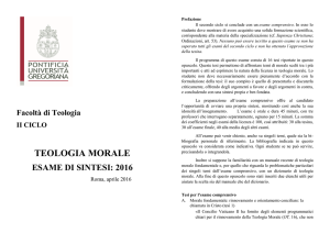Tesario Morale 2016 - Pontificia Università Gregoriana