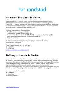 Sistemista linux/unix in Torino Delivery assurance in Torino