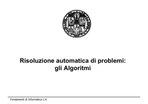 Risoluzione automatica di problemi: gli Algoritmi