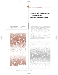 L`identità personale: il contributo delle neuroscienze