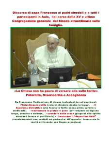 Discorso di papa Francesco ai padri sinodali e a tutti i partecipanti in