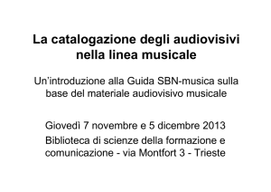 Catalogazione degli audiovisvi nella linea musicale novembre