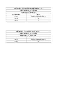 Risultati Esame Economia Aziedale del 27 giugno 2016 FROSINONE