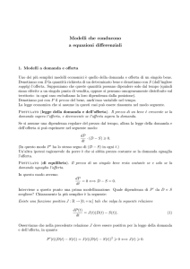 Appunti sui modelli economici - Dipartimento di Matematica e Fisica