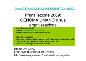 Prima lezione 2009: GENOMA UMANO e sua organizzazione