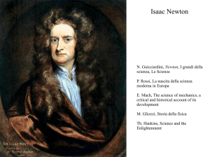 Isaac Newton - Scienze Matematiche, Fisiche e Naturali