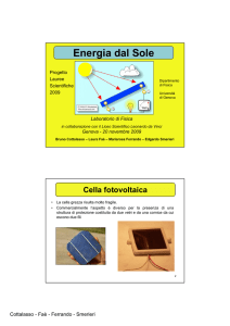 Cella Fotovoltaica - Dipartimento di Fisica