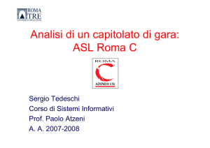 Analisi di un capitolato di gara: ASL Roma C
