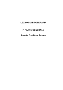 LEZIONI DI FITOTERAPIA I° PARTE GENERALE