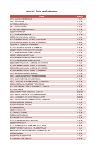 Listino Prezzi Prestazioni CM2011