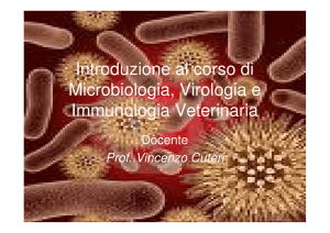 Introduzione al corso di Microbiologia, Virologia e