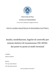 Analisi, modellazione, logiche di controllo per sistemi elettrici