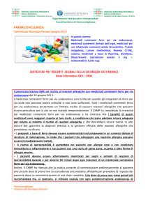 Comunicato sicurezza farmaci giugno 2013