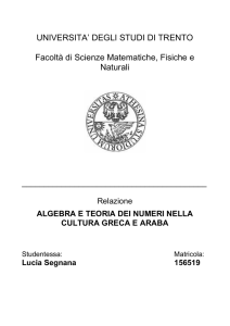 algebrateorianumeri - Università di Trento