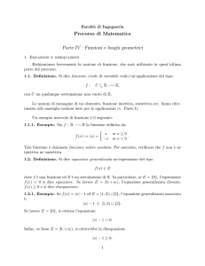 Precorso di Matematica Parte IV : Funzioni e luoghi geometrici