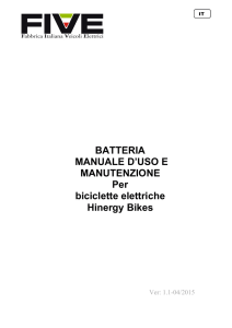 BATTERIA MANUALE D`USO E MANUTENZIONE Per