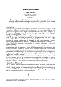 I linguaggi matematici - Dalle forze di contatto alle onde gravitazionali