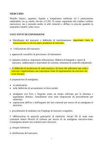 MERCURIO Metallo bianco, argenteo, liquido a temperatura ambiente