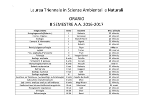 Laurea Triennale Scienze Ambientali e Naturali - Secondo