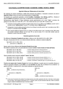 Unità Didattica ALGORITMI DI BASE: SCANSIONE, SOMMA