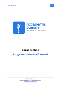 Corso Online Programmatore Microsoft