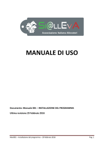 Manuale 001 – INSTALLAZIONE DEL PROGRAMMA