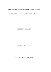 Dispense di Algebra 2 - Dipartimento di Matematica e Fisica