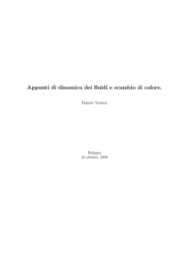 Appunti di dinamica dei fluidi e scambio di calore.