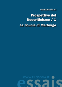 Prospettive del Neocriticismo / 1 La Scuola di Marburgo