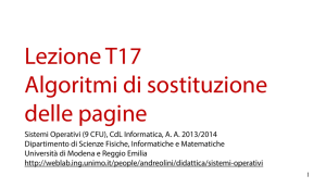 Lezione T17 Algoritmi di sostituzione delle pagine