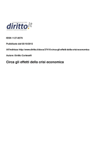 Circa gli effetti della crisi economica