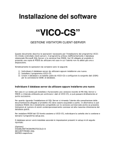 Installazione del software “VICO-CS”