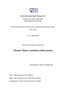 Thomas Mann: metafisica della musica