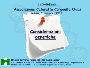 Diapositiva 1 - Associazione Cataratta Congenita