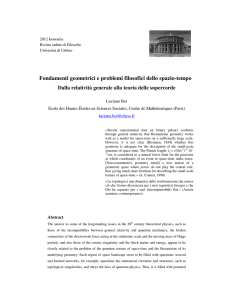 Fondamenti geometrici e problemi filosofici dello spazio