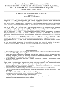 Decreto del Ministero dell`interno 4 febbraio 2011 Definizione dei