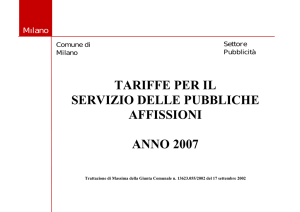 tariffe per il servizio delle pubbliche affissioni anno 2007