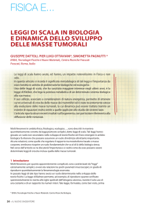 Leggi di scala in biologia e dinamica dello sviluppo delle masse