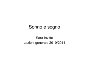 Sonno e sogno - unisalento – scienze della formazione