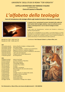 L`alfabeto della teologia - Università degli Studi di Roma "Tor Vergata"