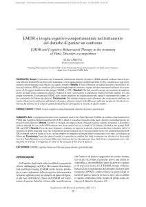 EMDR e terapia cognitivo-comportamentale nel trattamento