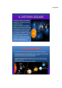 Il sistema solare: i pianeti