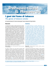 I geni del fumo di tabacco/The genes of tobacco smoke