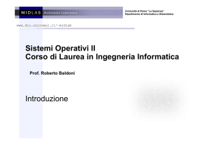 Sistemi Operativi II Corso di Laurea in Ingegneria Informatica
